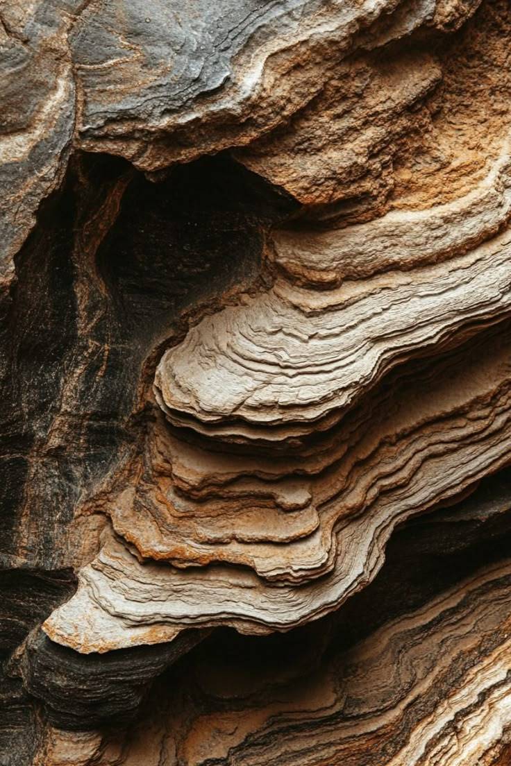 Strates naturelles aux tons bruns